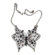 Fashion Jewelry/ Jewelry Necklace/Big Butterfly with Hematite Stone Pendant Chain Necklace (XJW1678)